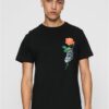 Handmade T-shirt with chrome skeleton black