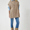 Happiness İstanbul Beige Tie Detailed Oversize Knitwear Sweater