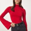 Happiness İstanbul Women's Red Spanish Sleeve Drawstring Sandy Knitted Blouse