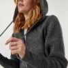 Happiness İstanbul Women's Anthracite Hooded Zippered Knitwear Cardigan