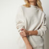 Happiness İstanbul Women's Beige High Neck Basic Raised Sweatshirt