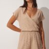 Happiness İstanbul Women's Biscuit Wrapped Collar Short Knitted Overalls with Shorts