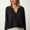 Happiness İstanbul Women's Black Crew Neck Knitted Blouse