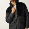 Happiness İstanbul Women's Black Fur Collar Puffer Coat