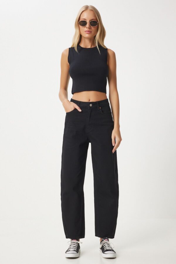 Happiness İstanbul Women's Black High Waist Baggy Jeans