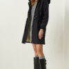 Happiness İstanbul Women's Black Hooded Fur Coat