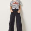 Happiness İstanbul Women's Black Mid Waist Wide Leg Jeans