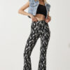 Happiness İstanbul Women's Black Patterned Bell Leg Knitted Pants