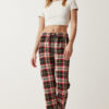 Happiness İstanbul Women's Black Red Patterned Soft Textured Knitted Pajama Bottoms