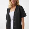 Happiness İstanbul Women's Black Stylish Buttoned Seasonal Knitwear Cardigan