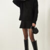 Happiness İstanbul Women's Black Turtleneck Sweater Skirt Knitwear Suit