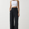 Happiness İstanbul Women's Black Velcro Waist Closure Palazzo Trousers