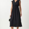 Happiness İstanbul Women's Black Wrap Collar Gathered Knitted Dress
