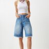 Happiness İstanbul Women's Blue Baggy Denim Bermuda Shorts