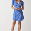 Happiness İstanbul Women's Blue Patterned Viscose Woven Dress