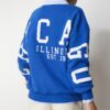 Happiness İstanbul Women's Blue Printed Oversize Sweatshirt