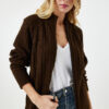 Happiness İstanbul Women's Brown Zippered Knitwear Cardigan
