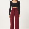 Happiness İstanbul Women's Burgundy Pocket Basic Knitted Sweatpants