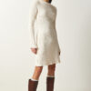 Happiness İstanbul Women's Cream Ribbed A-Line Knitwear Dress