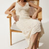 Happiness İstanbul Women's Cream Strappy Summer Knitwear Dress