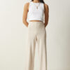 Happiness İstanbul Women's Cream Wide Leg Thick Knitwear Trousers
