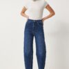 Happiness İstanbul Women's Dark Blue High Waist Baggy Jeans