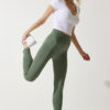 Happiness İstanbul Women's Dark Green High Waist Ribbed Knitted Leggings