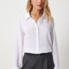 Happiness İstanbul Women's Ecru Relaxed Fit Viscose Shirt