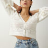 Happiness İstanbul Women's Ecru Stylish Buttoned Openwork Knitwear Cardigan