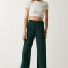 Happiness İstanbul Women's Emerald Green Raised Straight Leg Thick Sweatpants