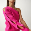 Happiness İstanbul Women's Fuchsia Window Detailed Single Sleeve Knitwear Sweater