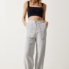 Happiness İstanbul Women's Gray Embroidery Detail Muslin Trousers