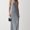 Happiness İstanbul Women's Gray Strappy Summer Pleated Dress