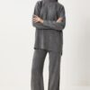 Happiness İstanbul Women's Gray Stylish Knitwear Sweater Pants Suit