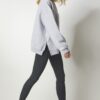 Happiness İstanbul Women's Gray Zipper Detailed Raised Knitted Sweatshirt