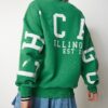 Happiness İstanbul Women's Green Printed Oversize Sweatshirt