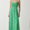 Happiness İstanbul Women's Green Strap Patterned Viscose Dress