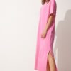 Happiness İstanbul Women's Light Pink Cotton Daily Combed Cotton Dress