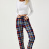 Happiness İstanbul Women's Navy Blue Patterned Soft Textured Knitted Pajamas Bottoms