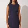 Happiness İstanbul Women's Navy Blue Sleeveless Basic Elegant Dress