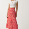 Happiness İstanbul Women's Orange Patterned Slit Viscose Skirt