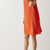 Happiness İstanbul Women's Orange Sleeveless Linen Viscose A-Line Dress
