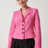 Happiness İstanbul Women's Pink Contrast Buttoned Short Blazer Jacket