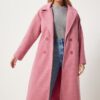 Happiness İstanbul Women's Pink Double Breasted Cashmere Coat