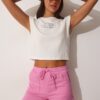 Happiness İstanbul Women's Pink Pocket Linen Gabardine Shorts