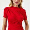Happiness İstanbul Women's Red Gathered Detailed Viscose Blouse