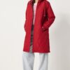 Happiness İstanbul Women's Red Hooded Quilted Coat