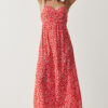 Happiness İstanbul Women's Red Strap Patterned Viscose Dress