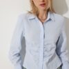 Happiness İstanbul Women's Sky Blue Gather Detailed Shirt