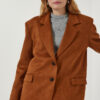 Happiness İstanbul Women's Tan Premium Suede Blazer Jacket